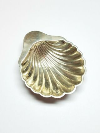 Vintage Harrison Brothers & Howson Sterling Silver Footed Scallop Shell Dish