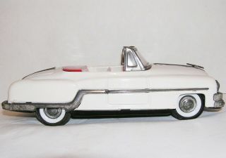 Pontiac Convertible Minister Deluxe Amartoy Tin Friction Vintage Toy Car White 3
