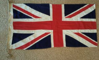 Union Jack 51” X 25” Flag From Rural One - Room School Canada Vintage 1960’s