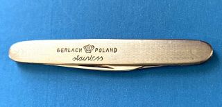 Vintage Gerlach Pollard Stainless Gentleman’s Pocket Knife - 2 5/8” Closed -