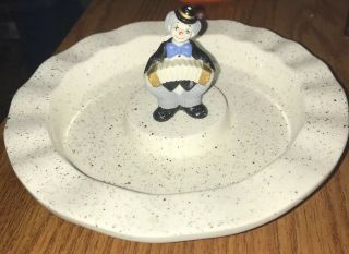 Vintage Rune Japan Clown With Accordion Ceramic Plate Ashtray
