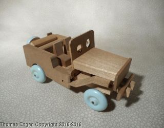 Vintage Occupied Japan Karakuri Wood Wooden Puzzle Jeep Car Rare