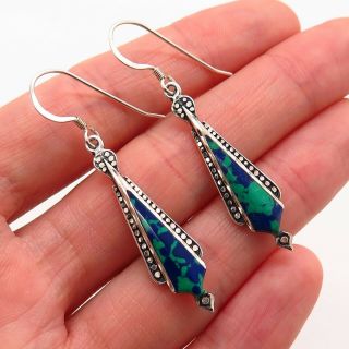 Silver Cloud Jewelry Old Pawn Vintage Sterling Silver Azurite Tribal Earrings