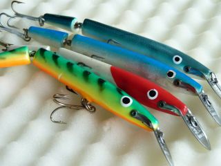4x Vintage Fishing Lure Rapala Sliver,  Sl - 13,  Made In Finland,