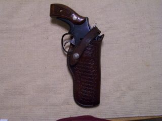 Vintage Bianchi Leather Holster For S&w.  38/.  357 K Frame 4 Inch Barrel Revolver