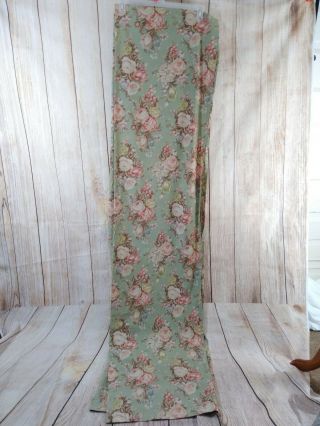 Vtg Ralph Lauren Charlotte Sage Green Floral Cotton Standard 2 Panel Curtains