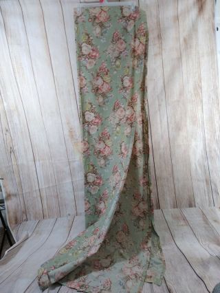 Vtg Ralph Lauren Charlotte Sage Green Floral Cotton Standard 2 Panel Curtains 2