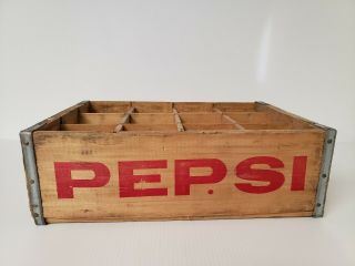 Vintage Wooden Soda Crate Pepsi Cola Wood Vancover Kelso Hold 11 Bottles.