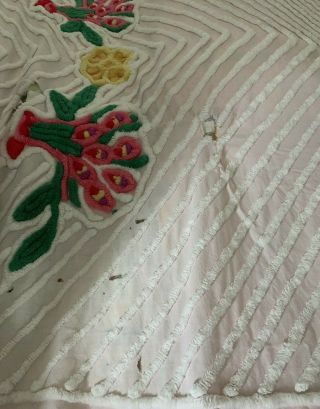 Vintage Chenille Double Peacock Bedspread,  Full size bed,  Cutter 3