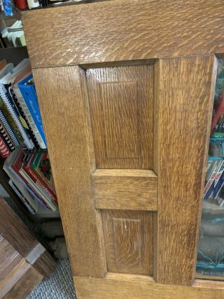 Antique Tiger Oak Solid Wood Paneled Door Hardware Brass Archetectural 3