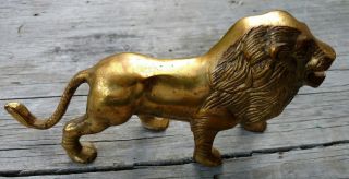Vintage Solid Brass Lion 4 1/2 " Tall