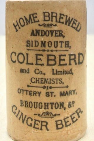 Vintage Coleberd Chemists Ottery St Mary Andover Sidmouth Ginger Beer Bottle