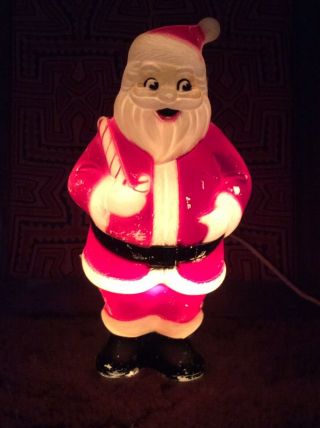 Vintage Blow Mold Santa Claus With Candy Cane 13.  5” 2