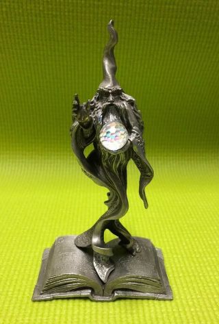 Vintage Collectible 1986 Pewter Wizard Figure Statue Perth Pewter By Ray Lamb