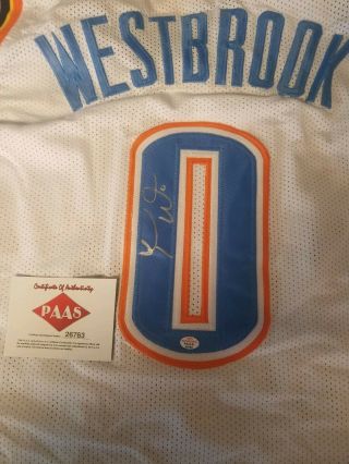Russell Westbrook Signed Jersey Oklahoma City Thunder PAAS 3