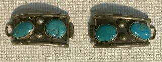 Vintage Hopi Silver & Turquoise Watch Tips By Hyson Naseyoma.  Weighs 15 Grams.
