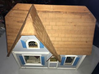 Doll House Vintage Handmade Wooden 1:12 Scale With Accessories