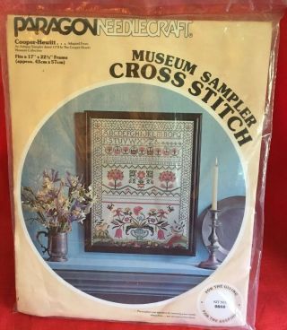 Vintage Paragon Cooper - Hewitt Museum Sampler Cross Stitch Kit 0860 Nip 1978