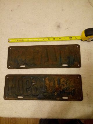 Pair 2 vintage matching ILLINOIS 1932 license plates ford chevy dodge car hotrod 2