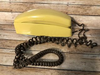 Vintage Trimline Rotary Wall Phone Mustard Yellow