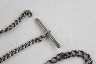 2 x Antique.  925 Sterling Silver Graduated WATCH CHAIN (42g) 2