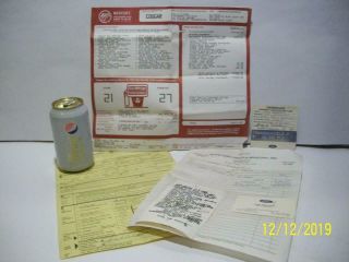 1988 Vtg Mercury Cougar Window Sticker/warranty Card/sales Draft - Trade/reg Title