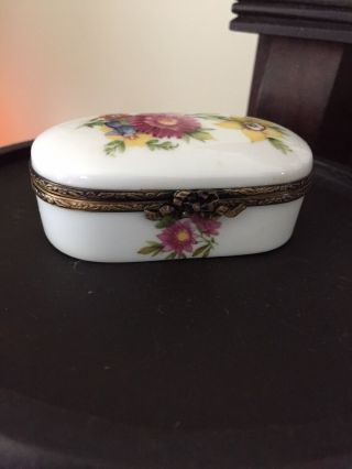 Vintage Trinket Box Lagloriette,  Limoges,  France Porcelain /oblong