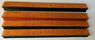 4 Vintage Wood Mahjong Tile Game Racks 16 "