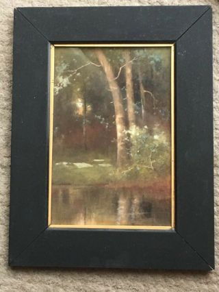 Antique watercolor Landscape painting Signed C P Rising NY Artist 2