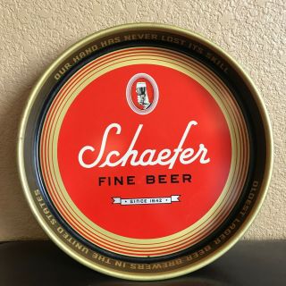 Vintage Schaefer Fine Beer Beer Tray " Our Hand Has Never Lost It 