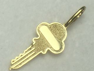 Vintage 14k Yellow Gold Key Charm By " Ma " Charm Pendant 0.  6gm.
