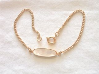 Vintage Avon Gold Tone Mother of Pearl Chain Bracelet Valentine Birthday Xmas 3