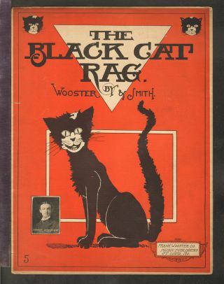 Black Cat Rag Wooster & Smith 1906 Piano Solo Vintage Sheet Music