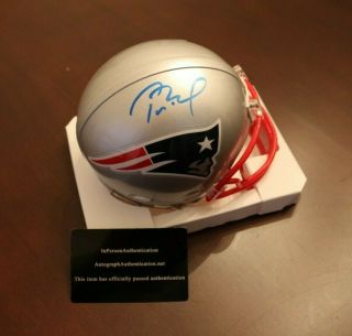 Bowl Champion Tom Brady Signed Autographed Riddell Mini Helmet W/