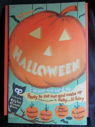 Vintage Halloween 1953 Whitman Kids Party Cut - Out Book Great Graphics