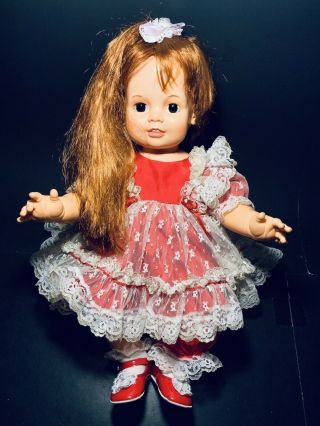 Vintage 1972/73 Ideal Life Size Baby Chrissy Doll 24” Big Eyes