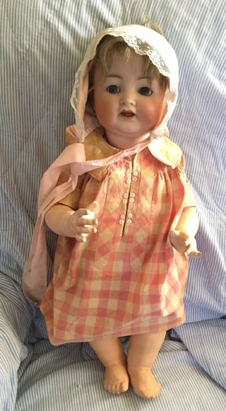 Antique Simon & Halbig 23 " Baby Doll,  Bisque Head,  Composition Body,  Flirty Eyes