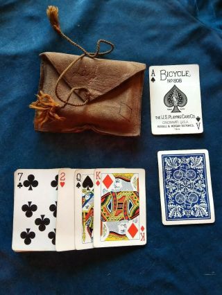 Vintage Bicycle Playing Cards In Leather Case