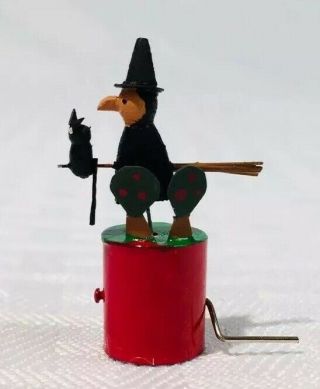 Miniature Dollhouse Artisan Mechanical Automaton Toy Flying Witch Broom St Leger