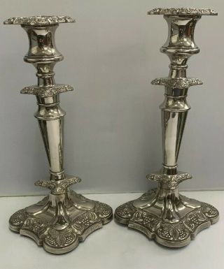 Vintage English Made Silver Plated Ornate Candlesticks Candle Holders