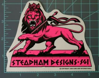 Vintage 1986 Steve Steadham Design S.  G.  I.  - Pink - " Lion ",  Powell Peralta,  Nos