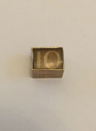 Vintage 9ct Gold 10 Shilling Note Square Charm