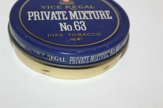 Vice Regal Private Mixture No.  63 Pipe Tobacco 50g Net Tin Australian Tin 2