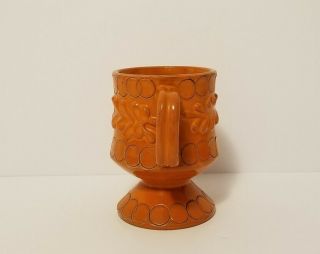 Vintage Hand Crafted Orange Glazed Art Pottery Mug 2