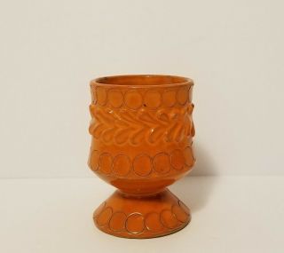 Vintage Hand Crafted Orange Glazed Art Pottery Mug 3