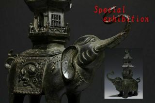 Japan Antique Edo Elephant Incense Burner Yoroi Kabuto Tsuba Koshirae Katana 武将