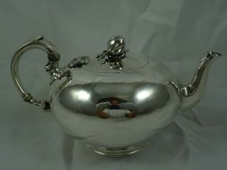 Smart Solid Silver Victorian `bachelors` Tea Pot,  1852,  351gm