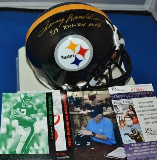 Terry Bradshaw Autographed Custom Mini Helmet Pittsburgh Steelers 2x Sb Mvp Jsa