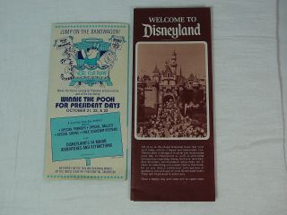 1972 Welcome To Disneyland Map Brochure Guide Winnie The Pooh For President Vtg