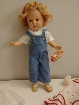 Vintage 13 " Composition Ideal Shirley Temple Doll Dress Onesy Shoes